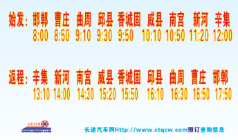 邯郸东站到辛集火车站名片正面